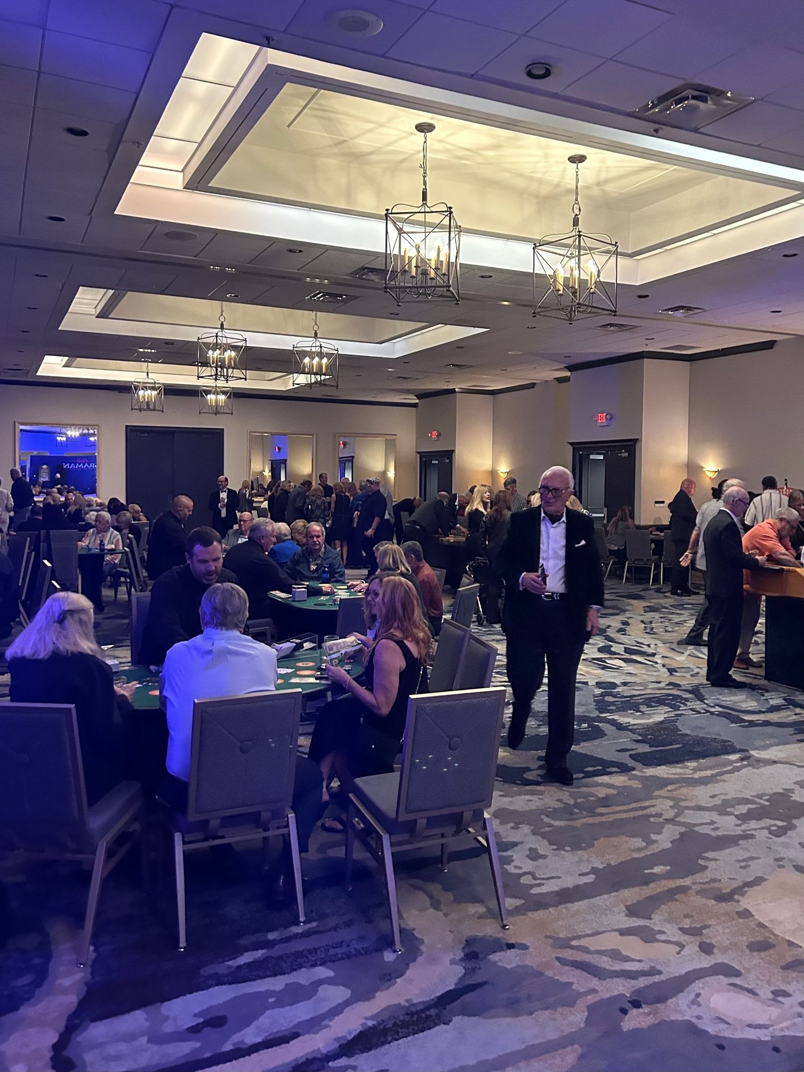 Craps table with guests at a holiday gala in Broward County